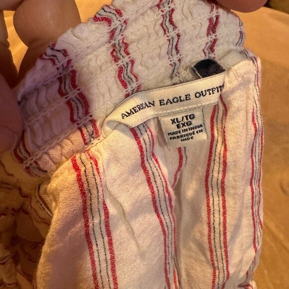 American eagle striped ruffled tube top cropped red white size XL - Picture 8 of 10